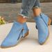 Independent Station Wish Foreign Trade Shoes New Thick Large Size 's Suede Martin Low Heel Side Zipper Short Boots_vogvips.com