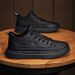 Spring New Breathable Business Casual Korean Edition Versatile Anti Slip Black Leather Sports Board Shoes Men's_vogvips.com