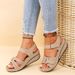 Plus-size Casual Fish Mouth Sandals Sandals For Women Wearing Velcro Shoes_vogvips.com