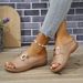 Casual Fashion Thick Bottom Sandals Women's New Model Large Size Simple Metal Buckle Fish Mouth Cool Summer Slippers_vogvips.com