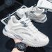 Men's Summer Breathable 2025 New Youth Sports Mesh Running Casual White Thick Sole Dad Trendy Shoes_vogvips.com