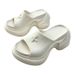 Height Increasing Artifact Summer 25 New Cross Flower Slippers Women On The Beach, Extra Thick Soled High-Heeled Sandals_vogvips.com