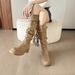 2025 Autumn Wasteland Style Tassel Knight Thick Heel Over-the-Knee Long Slimming Pile Mid-Calf Boots For Women_vogvips.com