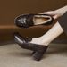 Single Shoes Women's Thick Heel Small Leather Shoes With Fleece To Keep Warm One Pedal Fluffy Shoes Loafers_vogvips.com
