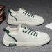 Slip-on Winter Aviator Casual Men's Sports Flat Shoes, Non-slip Waterproof White Leather Shoes For Spring_vogvips.com