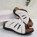 Women's Shoes New Roman Slippers For Women With Wedge Heels And Thick Soles Ladies' Sandals With Bowknot Decoration Light Shoes Large Size Shoes_vogvips.com