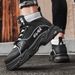 Men's Classic Leather Martin Boots With Anti-Slip Sole, Round Toe & Casual Lace-Up Design For Everyday Wear (Black/Red, Black/White, Milan)_vogvips.com