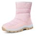 New Long Tube Cotton For Women Winter Warm Fleece Thick Leather Snow Boots Plus Size Women's Casual Shoes_vogvips.com