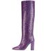Pointed Toe Fashion Chunky Heel Over-the-Knee Loose Fit Plus Size High Heels Multicolor Runway Women's Boots_vogvips.com