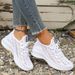 Spring Summer Breathable Mesh Sport Women Slip On Hollow Out Knitted Flats Shoes Woman Plus Size 43 Thick Sole Sneakers_vogvips.com
