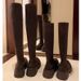 Grape Mom Style Versatile Round Toe Thick Sole Height Increasing Chunky Heel Slimming Suede Long Autumn Winter Women_vogvips.com