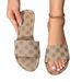 Plus Size Women's Floral Print Flat Slippers Round Toe Low Heel Single Strap Design Brown Comfortable Footwear_vogvips.com
