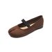 Flat-bottomed Ballet Single Shoes With Mary Jane Shoes, Shallow-mouth Retro Split-toed Pig's Trotters_vogvips.com