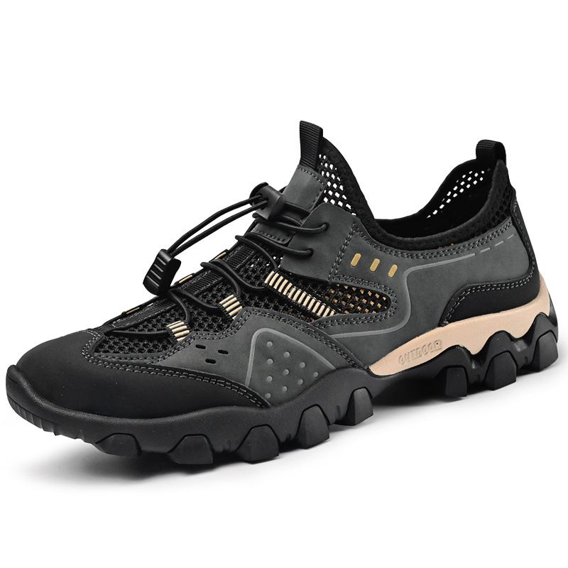 Mesh Shoes Men's Breathable Hollow-Out Sneakers Men's 1 Slip-On Lightweight Non-Slip Outdoor Casual Tracing Shoes_vogvips.com