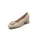 2026 Four-Season Square-Toe Color-Block Soft Leather Soft-Soled Chunky Heel Mary Jane Women's Shoes With Fashionable_vogvips.com