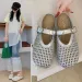 Women Hollow Woven Mary Jane Mules Buckle Strap Flat Slide Sandals_vogvips.com