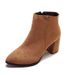 2023 Autumn Winter New Chunky High Heel Short Martin European American Single Pointed Toe Side Zipper Boots Women_vogvips.com