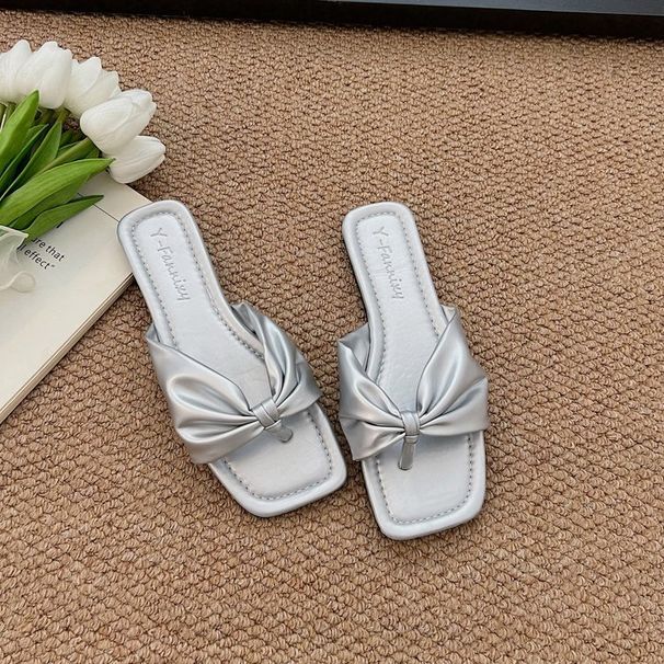 Summer New Style plus Size Women's Flip Flops Flat Outdoor Wear Pleated Casual Sandals_vogvips.com