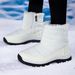 Winter Plush Thick Soled Waterproof Snow Boots For Warm And Breathable Couples, High Top Casual Cotton Shoes_vogvips.com