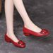 Shallow Single Shoes Women's Non-slip Soft Sole Comfortable Thick Heel Small Leather Shoes Women's Fashion Round Head Mother Shoes_vogvips.com