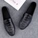 Euro Step 【】Large Size Fashion Crocodile Pattern Men's Loafers Comfortable Wear-resistant Slip-on Shoes_vogvips.com