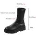 Women's Knee High Boots With Thick Sole, Stretchable Round Toe Chunky Heel Boots For Winter, Comfortable PU Leather Riding Boots_vogvips.com