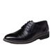 Men's Fashion Brogue Leather Shoes Pointed Toe Lace-up Breathable Casual Wedding Dress Shoes_vogvips.com