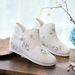 Single Boot Spring And Autumn With Cloth Shoes, Sen Women's Small Fresh Daisy Printed Cute Girls' Shoes_vogvips.com