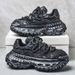 Fluorescent Green INS Style Dad Trendy Men's Thick Sole Height Increasing Casual Sneakers Fashion Board Shoes_vogvips.com