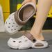 Summer Men's Thick-Soled Non-Slip Breathable Toe-Cap Garden Clogs Casual Beach Slippers Sandals_vogvips.com