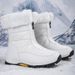 Women's Hiking New Autumn Winter High-top Large Size Cotton Shoes Long Fleece Warm Mid-calf Snow Short Boots_vogvips.com