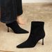 Elegant Korean-Style Fashion Boots For Women - Pointed Toe, Stiletto Heel, Side Zipper, Slim Fit Suede Boots With High Heel (8cm+)_vogvips.com