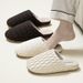 Simple Pleated Cotton Slippers, New Season, High-end Indoor Home Waterproof And Plush Warm Feeling_vogvips.com