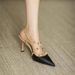 Studded High Heels Rivet Strap Sandals Thin Heel Pointed Toe Soft Leather Black Versatile Sexy Fashion Women's Shoes_vogvips.com