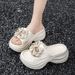 2026 New EVA Thick-Soled Height-Increasing 6cm Slip-On Sandals With Bow Decoration For Women, High-End Comfortable_vogvips.com