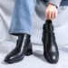 New Leather Spring Men's Shoes High-top Men's Heightening Tooling Martin Boots_vogvips.com