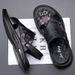 2025 Summer Trendy Casual Soft Sole Dual-use Beach Shoes Men's Genuine Leather Non-slip Sandals For Outdoor Wear_vogvips.com