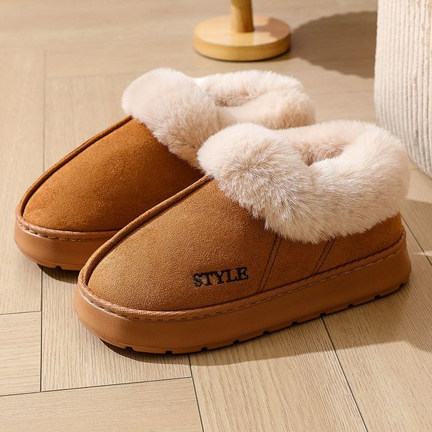 Cross-Border All-Inclusive Suede Cotton Home Thickened Warm Package Heel Postpartum Shoes Eva Anti-Slip Snow Boots_vogvips.com