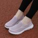 Men's Trendy Fly Woven Mesh With No Heel, Half Support, Ultra Light, Extra Large Casual Couple Shoes For Children_vogvips.com
