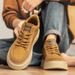 European Warm Series Mid-top Autumn Winter Style Men's Trendy Sneakers Thick Sole Martin Casual Leather Fleece-lined Warm Cotton Shoes_vogvips.com