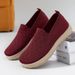 Women's Shallow-mouth Flat Shoes, One-pedal Old Beijing Cloth Shoes, Soft-soled Comfortable Mother Shoes_vogvips.com