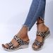 Large 2025 Summer New Casual Round Head Leopard Snake Pattern High Women's Slope Heel Slippers_vogvips.com