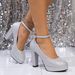 Cross-border Women's Closed-toe Sandals, Spring 2025 New Korean Style, Single-strap Pearl Pointed Toe, Chunky Heel,_vogvips.com