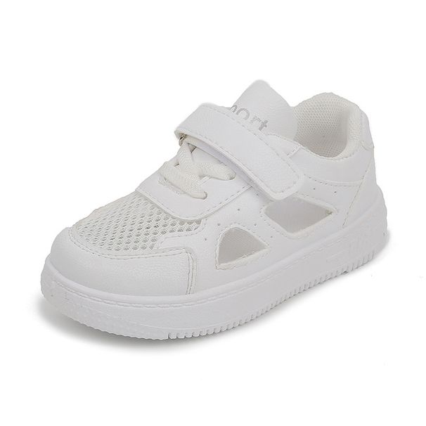 Children's Small White Shoes Summer Sports Shoes Boys Breathable Mesh Shoes Hollowed Out Girls Casual Board Shoes Soft Soled Baby Shoes_vogvips.com
