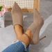 Women's plus Size Pointed Toe Suede High Heeled Fashion Boots Stiletto Heel Retro Slip-On Ankle Boots Autumn_vogvips.com
