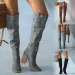 Womens Fashionable Casual Retro Long Knee Denim Square High Heels Boots Bottes Womens Botas De Mujer Atos 240911_vogvips.com