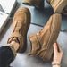 Euro Step Martin Boots Suede Men's Height Increasing Work Spring Summer British Style High-top Sneakers Trendy Shoes_vogvips.com