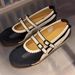 Sheepskin Version One Strap Flat Ballet Shoes For Women Genuine Leather Shallow Mouth Casual Mary Jane Shoes_vogvips.com