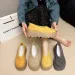 Suede Platform Shallow Yellow Loafers Spring Fashion Concise Chunky Heel Shoes Woman 250625_vogvips.com