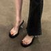Transparent Beautiful High Heels Slippers Women's Summer Wear Crystal Thick Heel Sandals French Semi-drag Temperament Socialite Sandals_vogvips.com